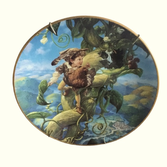 KNOWLES “Jack and the Beanstalk“ Collector’s Plate 22K Gold Rim COA 8.5” diam. - Picture 1 of 6
